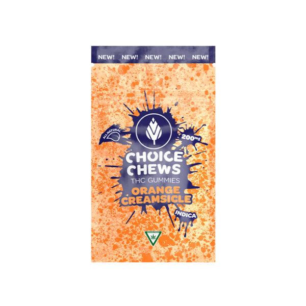 Choice Chews Orange Creamsicle 200mg THC gummies pack