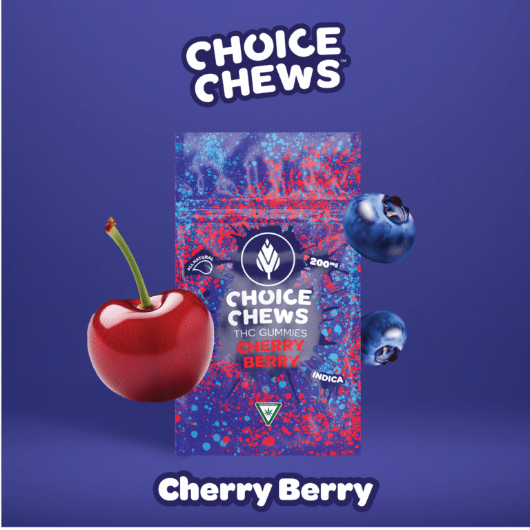 Choice Chews Cherry Berry 200mg THC gummies pack